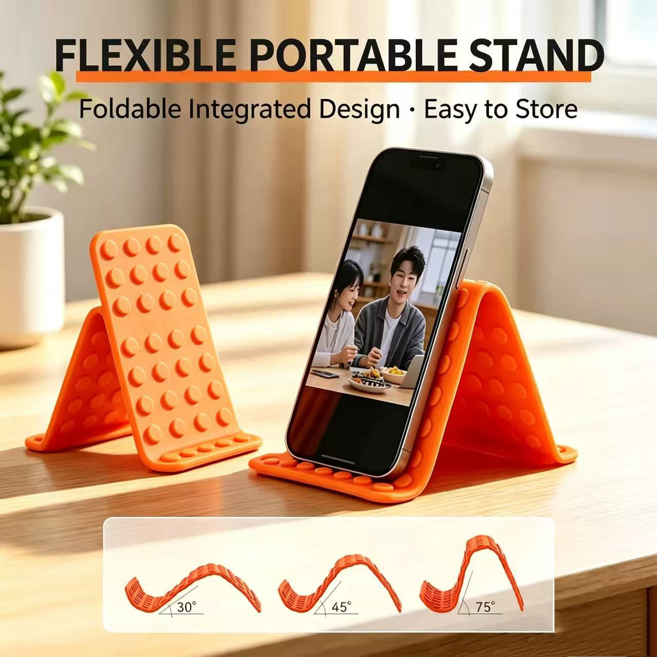 Laptop Stand - ขาตั้งโทรศัพท์แบบพกพา ปรับมุมได้ วัสดุซิลิโคน สำหรับวางบนโต๊ะ ใช้ได้กับแท็บเล็ตและแล็ปท็อป ขาตั้งพับได้พร้อมตะขอ