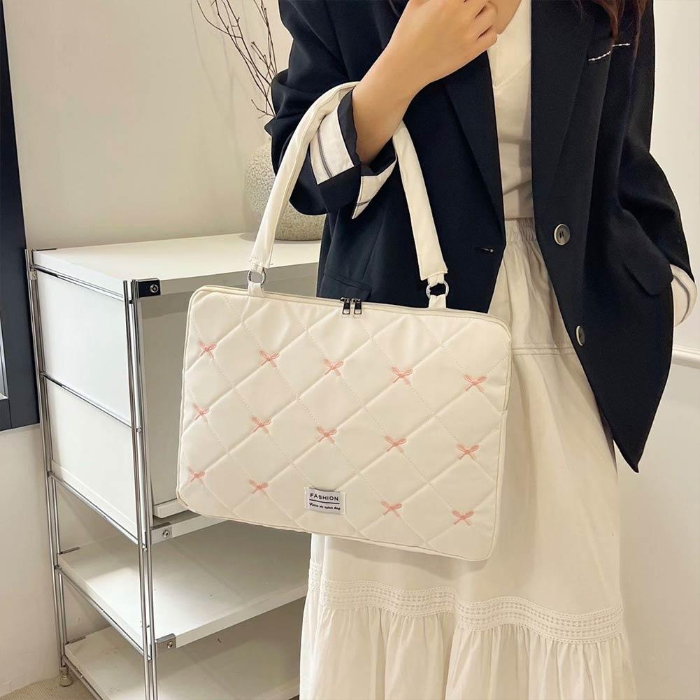 Laptop Sleeve - กระเป๋าใส่แล็ปท็อปกันกระแทก ลายโบว์น่ารัก กระเป๋าใส่แล็ปท็อปแบบนุ่ม ซองใส่แท็บเล็ตสำหรับผู้ชายและผู้หญิง กระเป๋าใส่คอมพิวเตอร์
