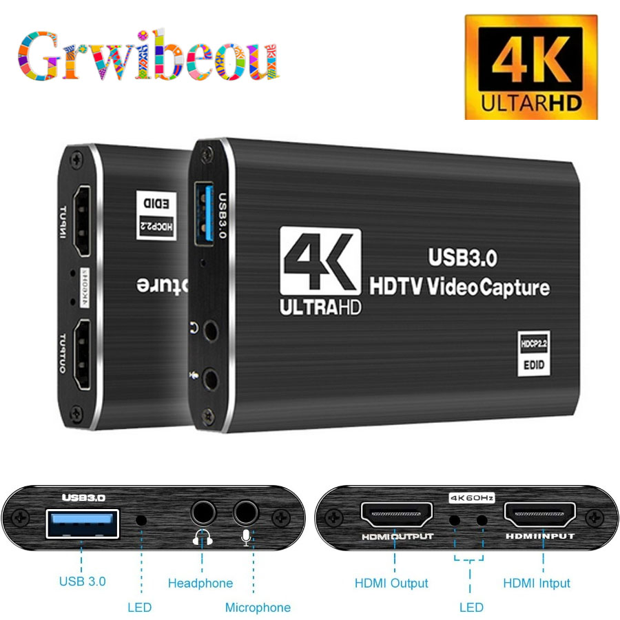 Hdmi Cable - การ์ดบันทึกวิดีโอ 4K USB 3.0 รองรับ HDMI
